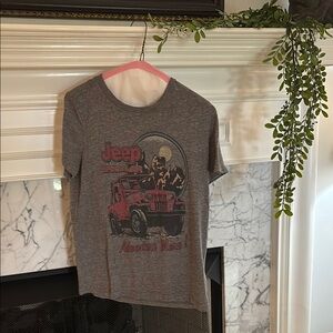 Lucky Brand Gray Jeep Graphic Tee